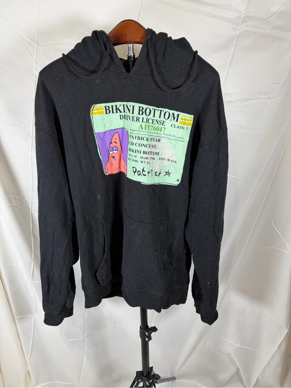 Nickelodeon Black Hoodie with Bikini Bottom Patrick License Graphic